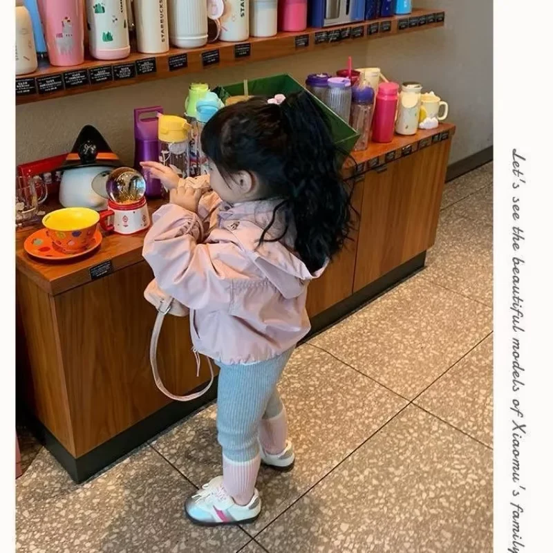 Girl Coat Spring And Autumn 2026 New Children's Fashion Jacket Trendy Coats Waterproof Pleated Windbreaker