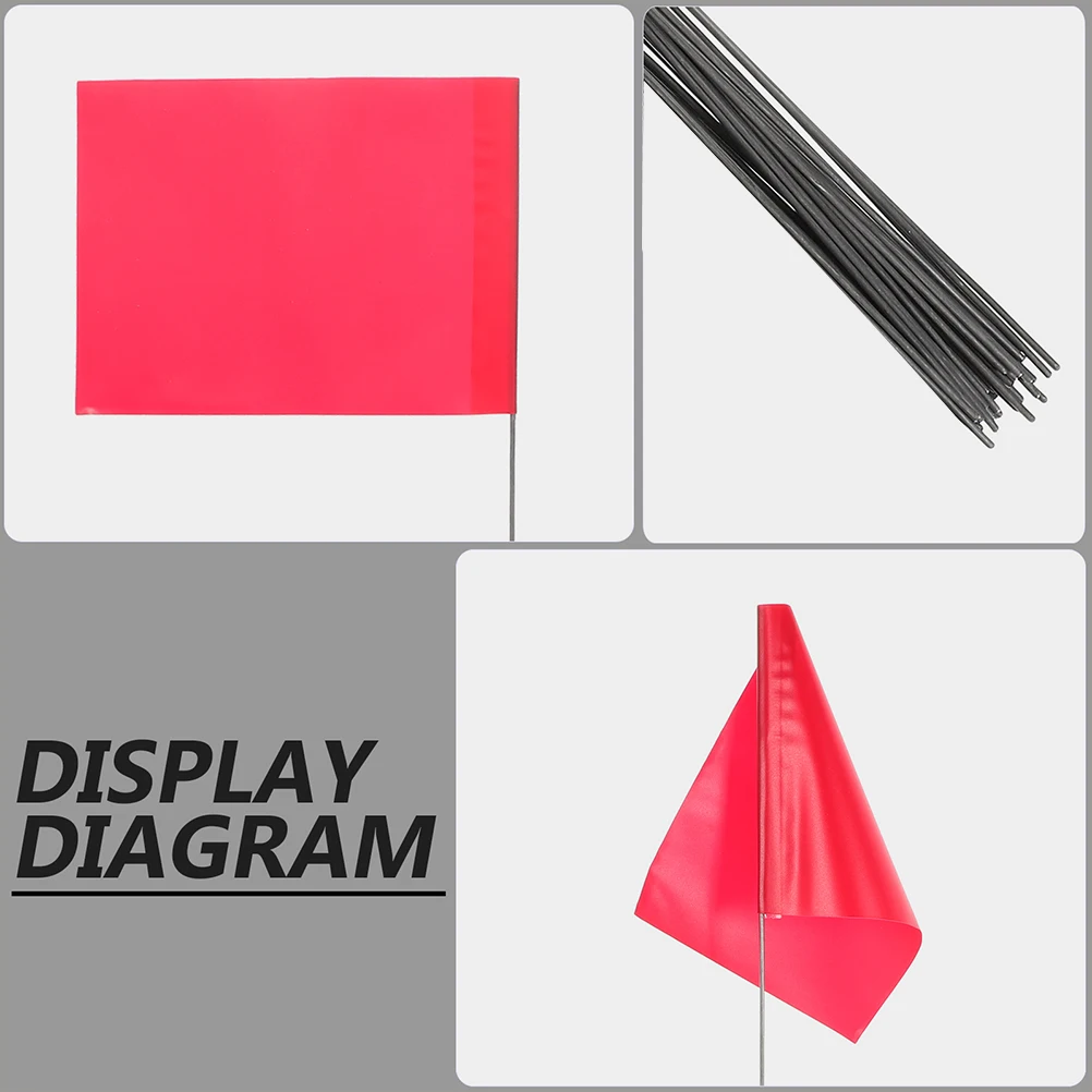 

50Pcs Garden Irrigation Flags Durable PVC Steel Wire Triangular Marking Flags for Lawn Yard Sprinkler System Identification