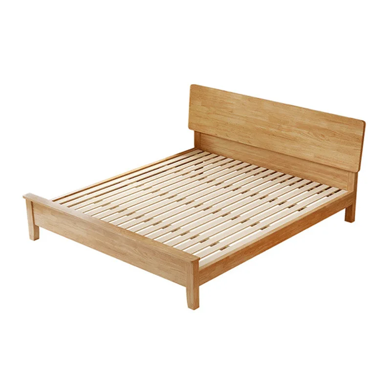 

Nordic solid wood bed project single dormitory hotel apartment bed 1.5 meters 1.8 meters economical double bed