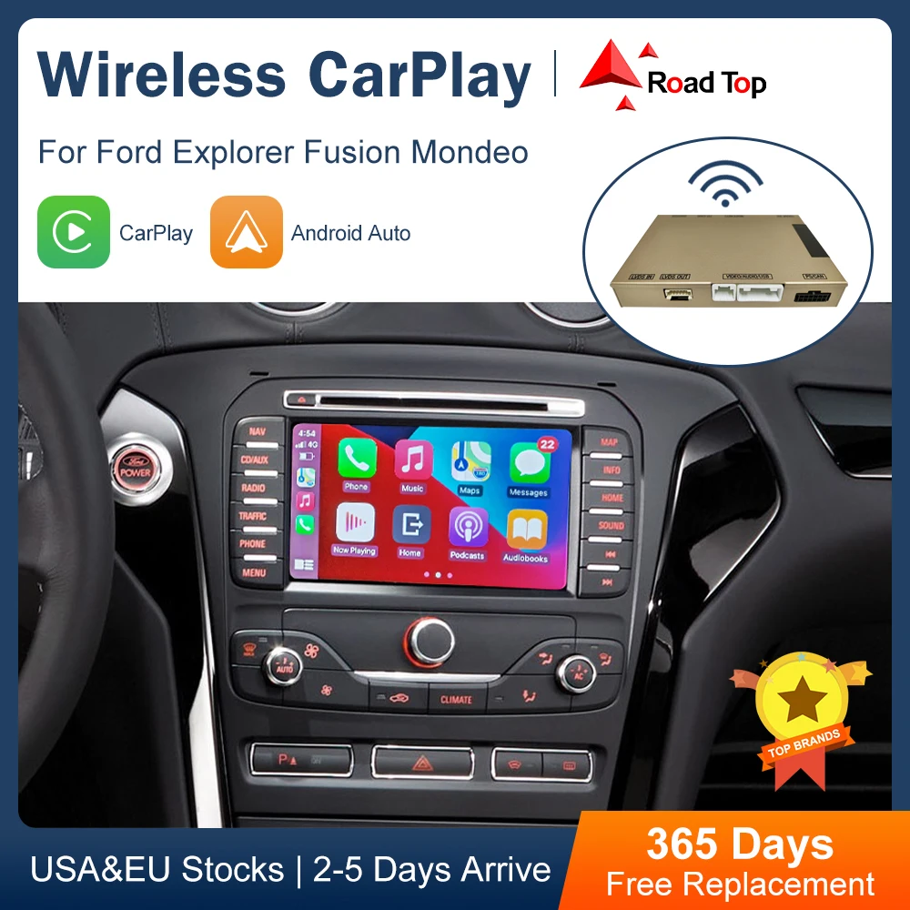 

Road Top Decoder Box Wireless CarPlay for Ford Explorer Fusion Mondeo Sync2 With Android Auto Airplay Car Play Video Interface