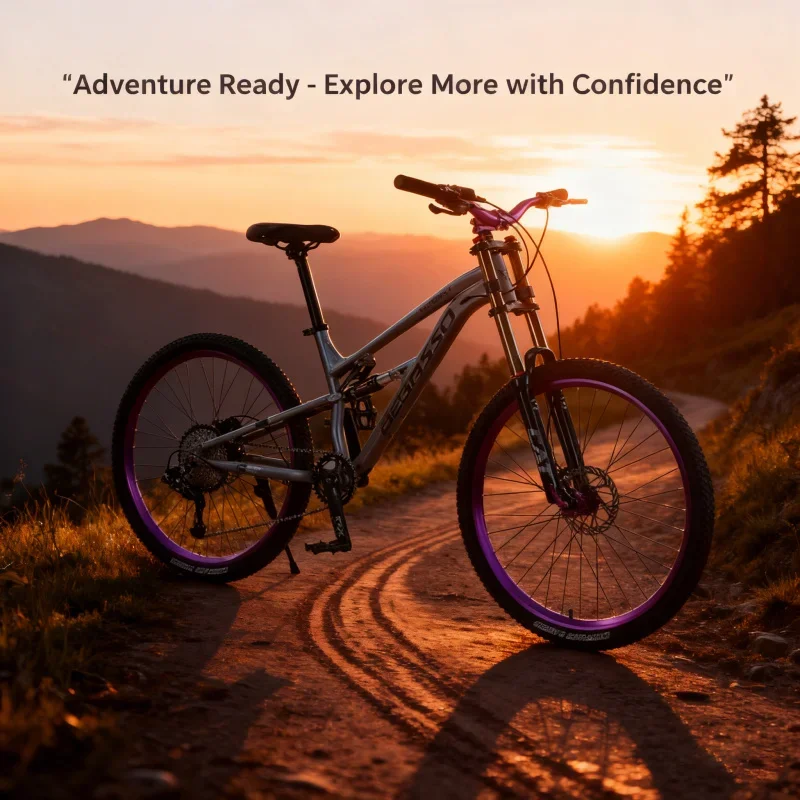 

Phantom Gray Luxury 11-Speed Oil Brake Mountain Bike Aluminum Alloy 27.5-26 Inch Soft Tail Adult Men's Downhill Bicycle