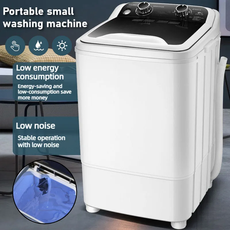 Home semi-automatic 7.5L large single bucket portable mini washing machine with washing and shaking function, large capacity