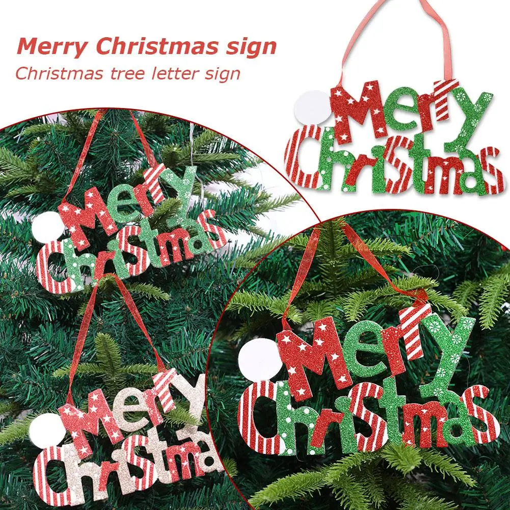 Christmas Tree Alphabet Board Xmas Letter Sign Ornament Outdoor Merry Door Board Arrangement Christmas Decoration KT Wall W X7O0