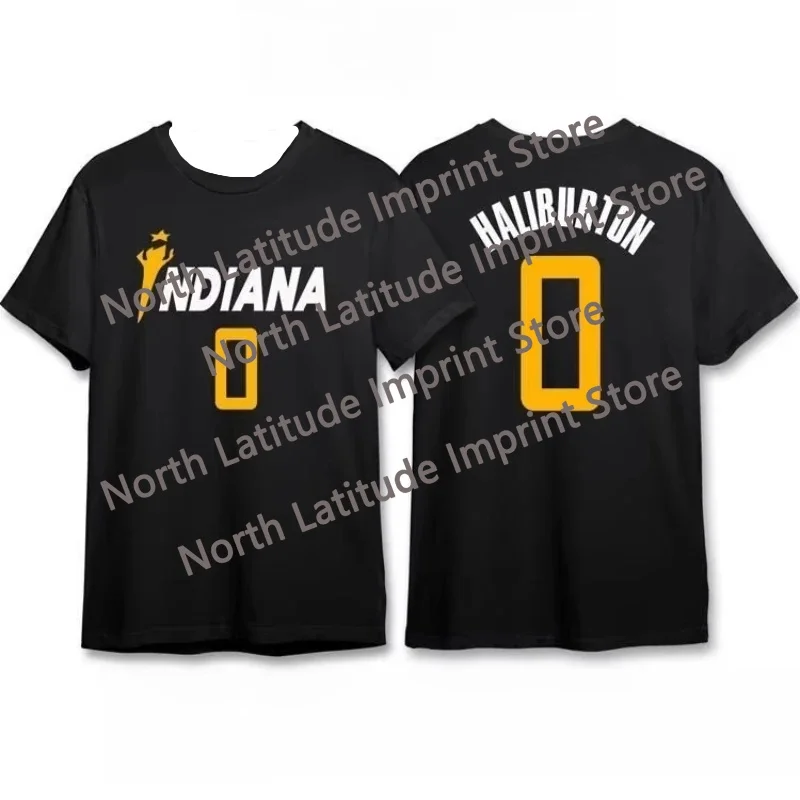

Холлибертон №. Футболка-джерси с коротким рукавом «Индиана Сити» в стиле ретро, мужская и женская, для баскетбольных тренировок, повседневная одежда