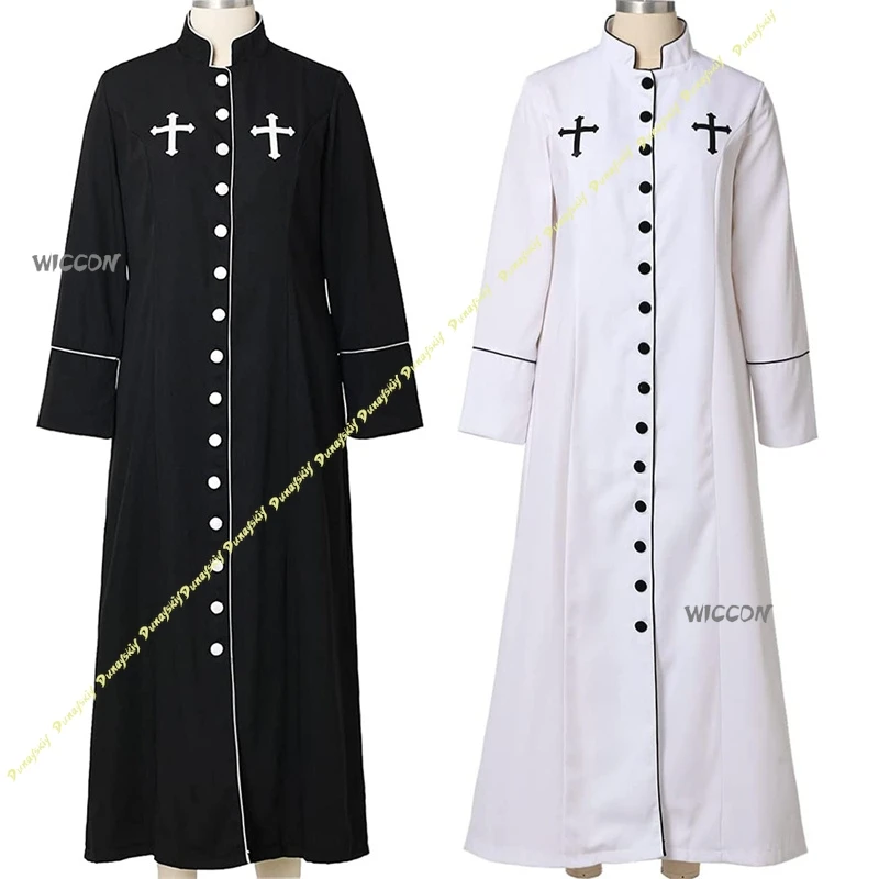 Disfraz de Sacerdote Medieval para Hombre, Túnica Larga de Padrino, Traje de Cosplay para Halloween, Carnaval, Fiesta, Juego de Roles, Vestuario para Escenario