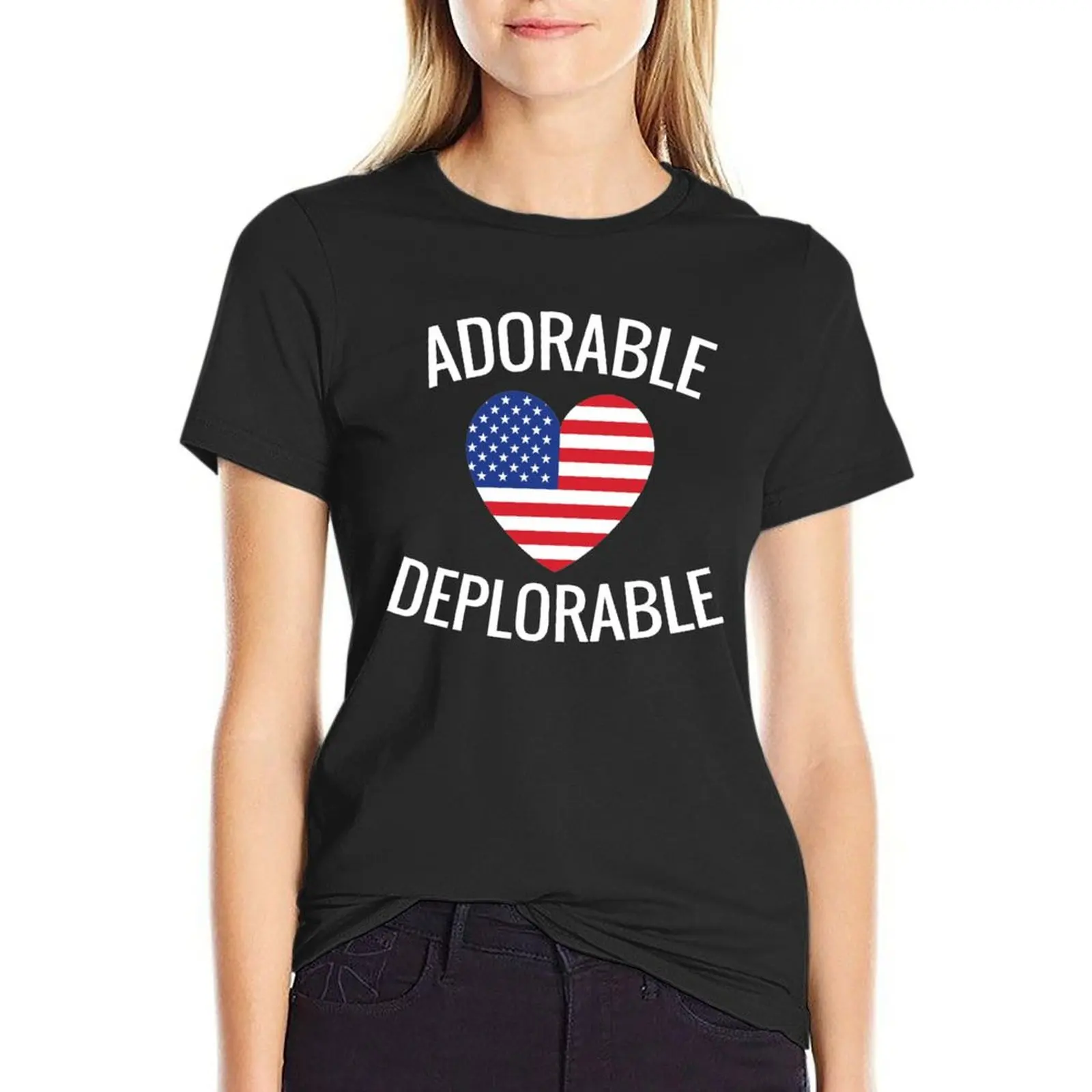 Adorable Deplorable T-Shirt summer top female vintage clothes Women clothing