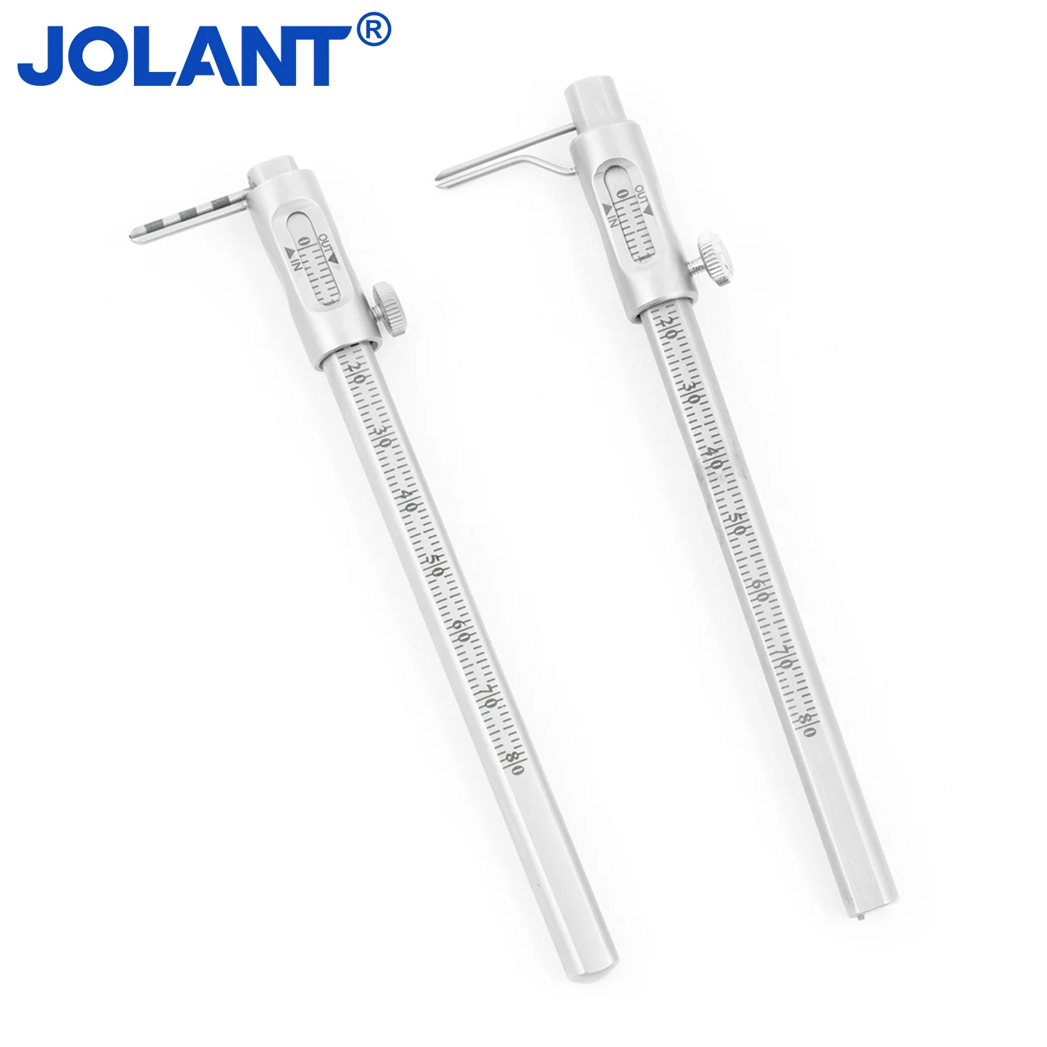 

JOLANT Dental Orthodontic Sliding Caliper 0-80mm Dental Implant Measuring Gauge Stainless Steel Double Scale Measuring Caliper