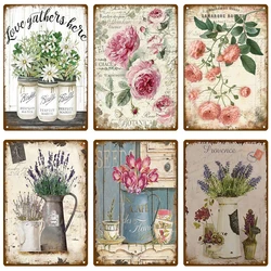 Retro Decor Lavender Metal Sign Tin Poster Metal Vintage Sunflower Signs Flower Tin Sign Daisy Wall Decor For Home Garden Gift