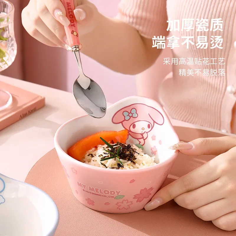 ميلودي الحلوى الهدايا أكل الحساء Kawaii وعاء سيراميك كيتي أدوات المائدة لطيف المعكرونة جديد مرحبا سينامورول سلطة الأرز سانريو بلدي #3