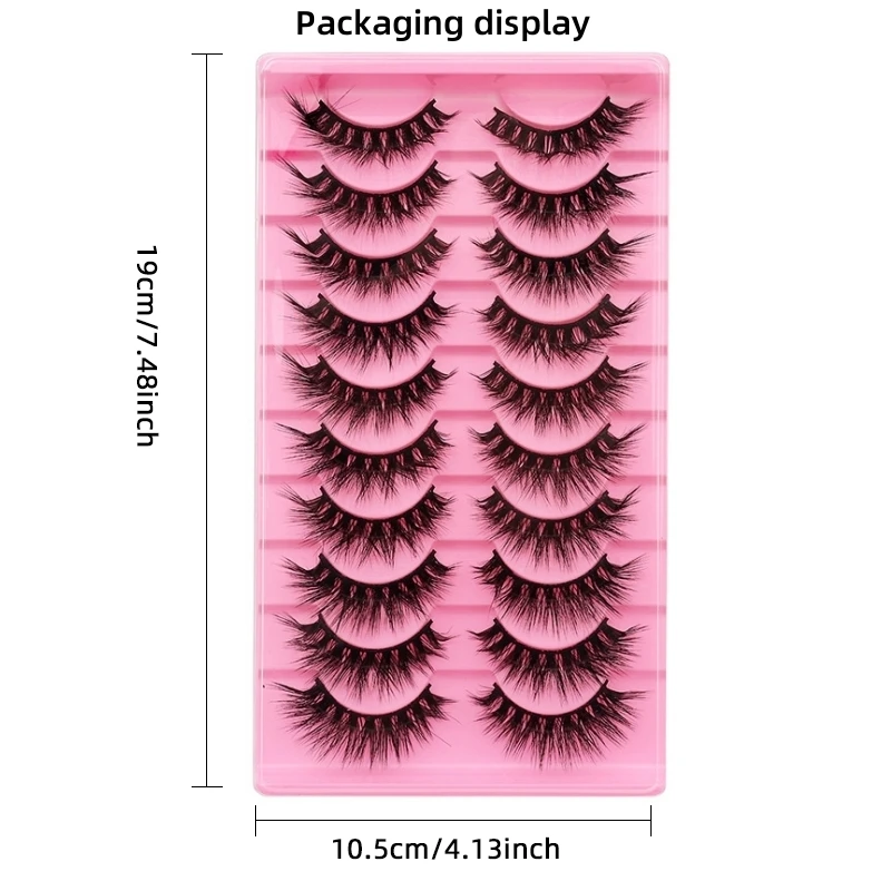 10 أزواج من رموش أليس مع طبقات متعددة تظهر ثلاثي الأبعاد بشكل طبيعي ومظهر فوضوي لمكياج المسرح