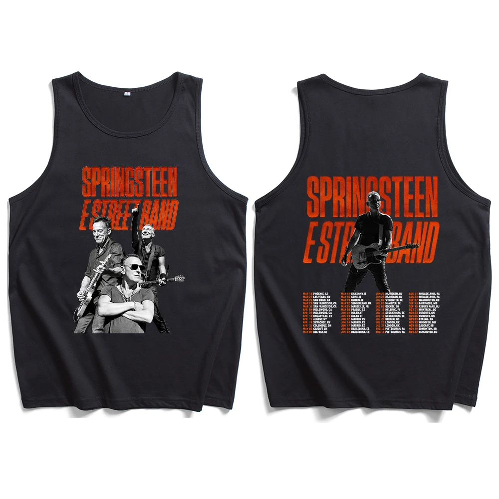 Bruce Springsteen Estreet Band 2024 Tour Tank Tops Vest T-Shirt Man Woman Streetwear Fans Gift Tops