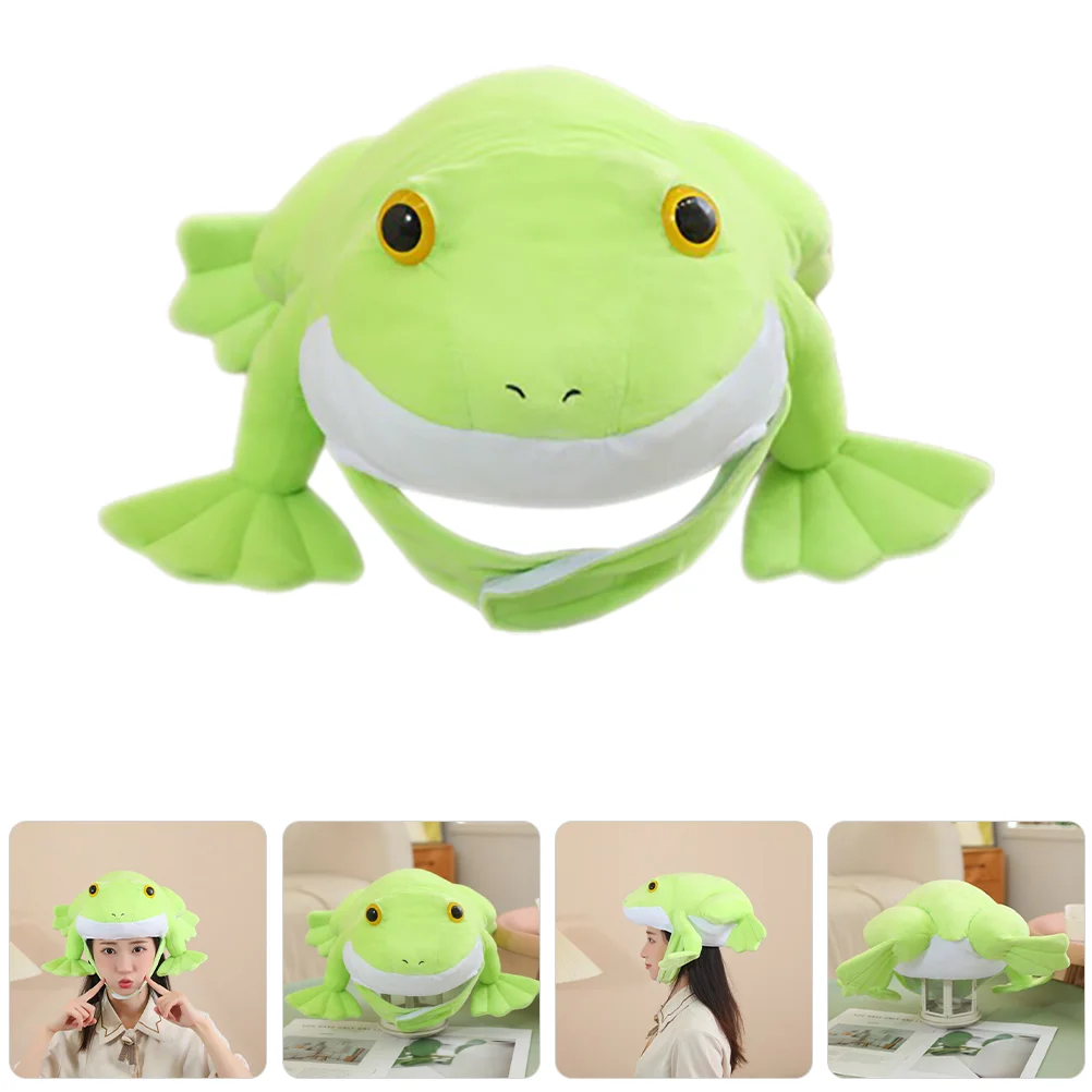 

Clothing Frog Hood Halloween Costumes Party Hat Cosplay Cap Plush Carnival Headwear Animal