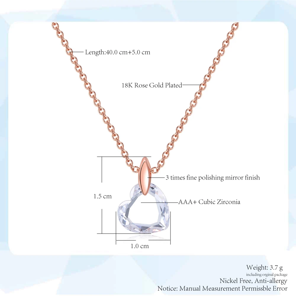 Fashion Tiny Choker Necklace For Women Rose Gold Color Chain Crystal Small Love Heart Pendant on Neck Bohemia Jewelry DWN126