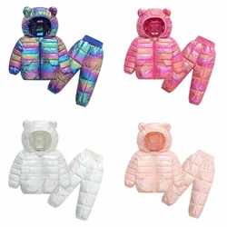 Children Winter Clothing Sets Baby Boy Keep Warm Hooded Down Jackets Pants Clothing For Girls Snowsuit Coats Ski Suit 2021 New