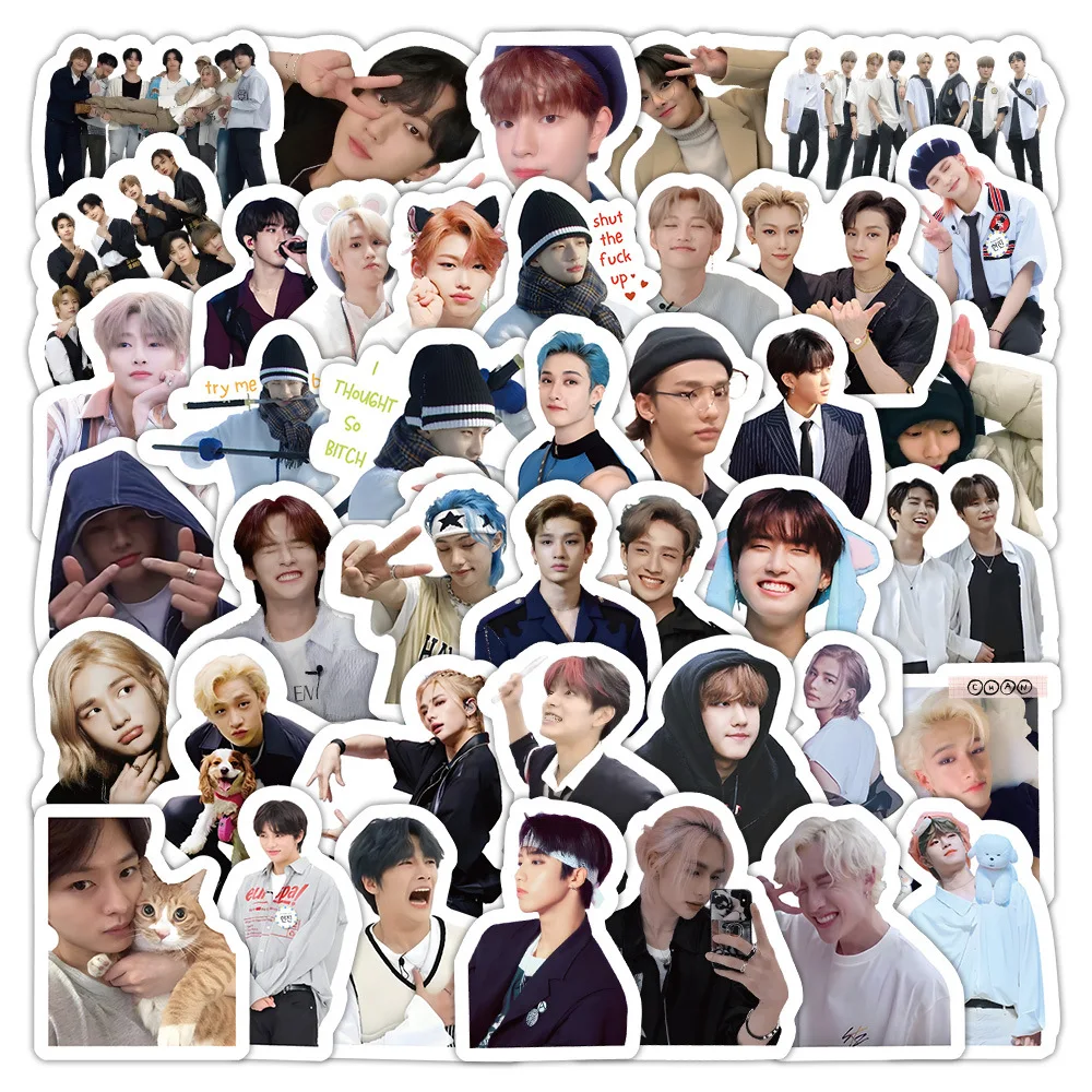 New Stray Kids SKZOO KPOP Korean Wave group bang chan Felix Hyunjin avatar photo scooter guitar water cup sticker gift