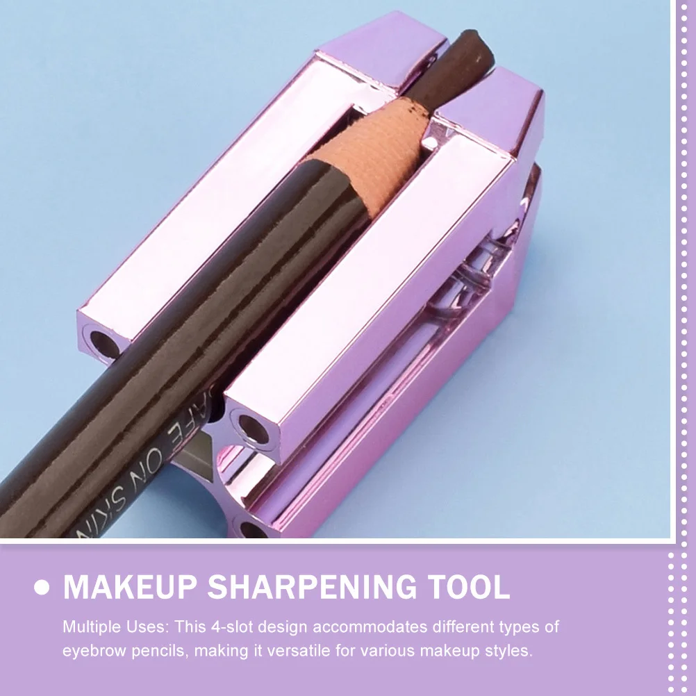 Wenkbrauw Puntenslijper 4-Slot Multifunctionele Make-Up Tool Draagbare Compacte Puntenslijper Slijpt Lip Liner en Brow