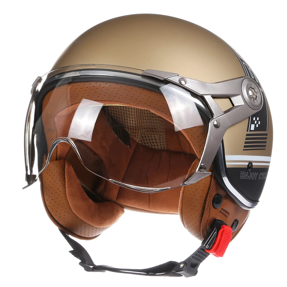 Vintage BLD Motorcycle Helmet - Vintage Open Face Retro Helmet ulasan dan harga