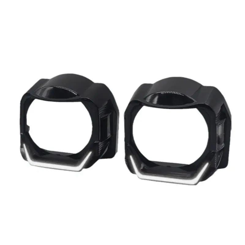 

ABRU-For 3 Inch Round Projector Lens With DRL Light 1 Pair LED Halo Rings Shroud Angel Eye