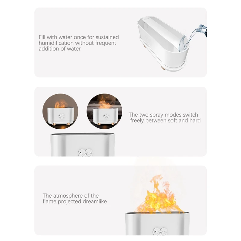 USB Flame aromaterapia atmosfera lampada da tavolo camera da letto soggiorno umidificatore telecomando a tre velocità luce notturna a Led