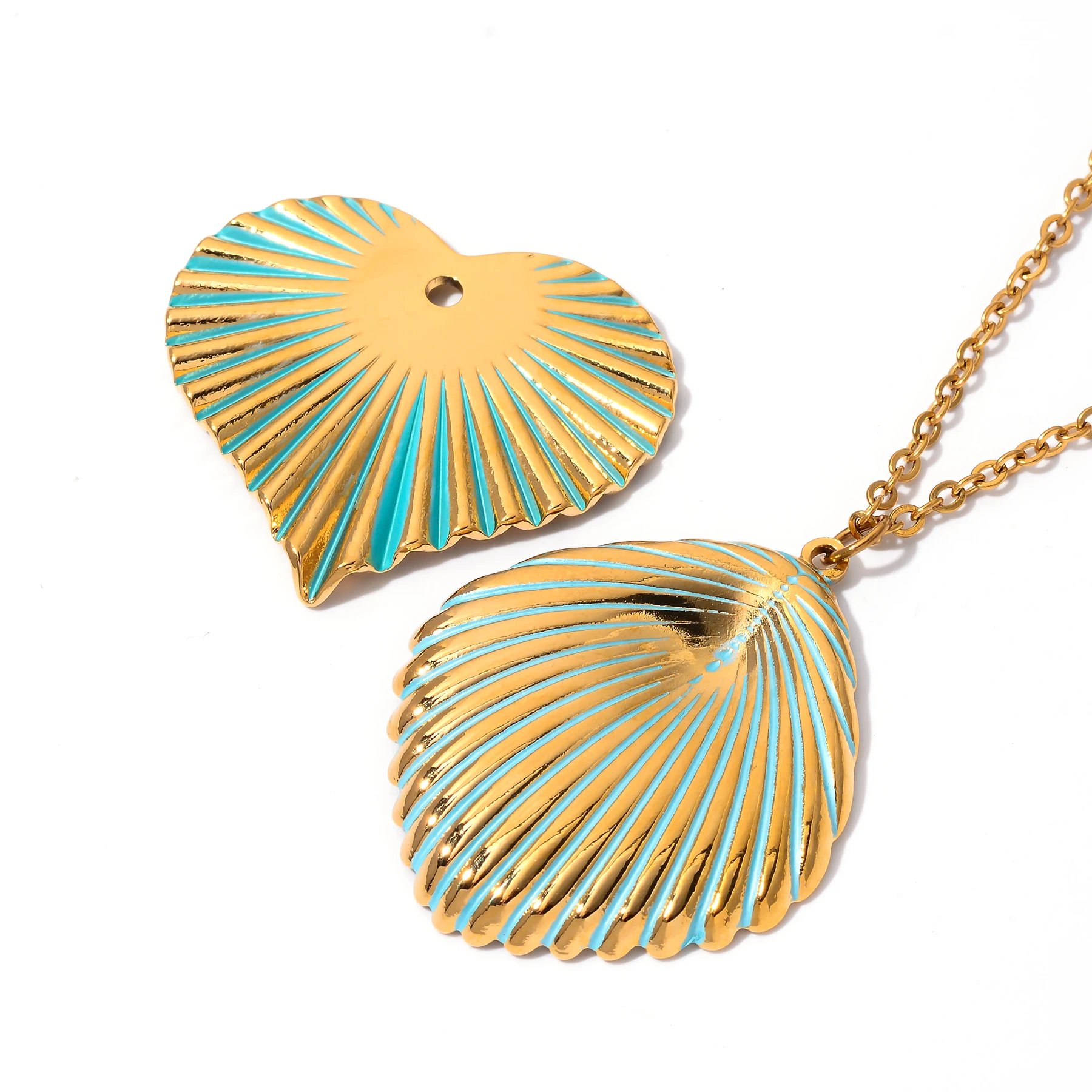 2Pcs Waterproof 304 Stainless Steel Leaf Charms 18K Gold Plated Green Enamel Plant Leaf Pendants For DIY Necklace Jewelry