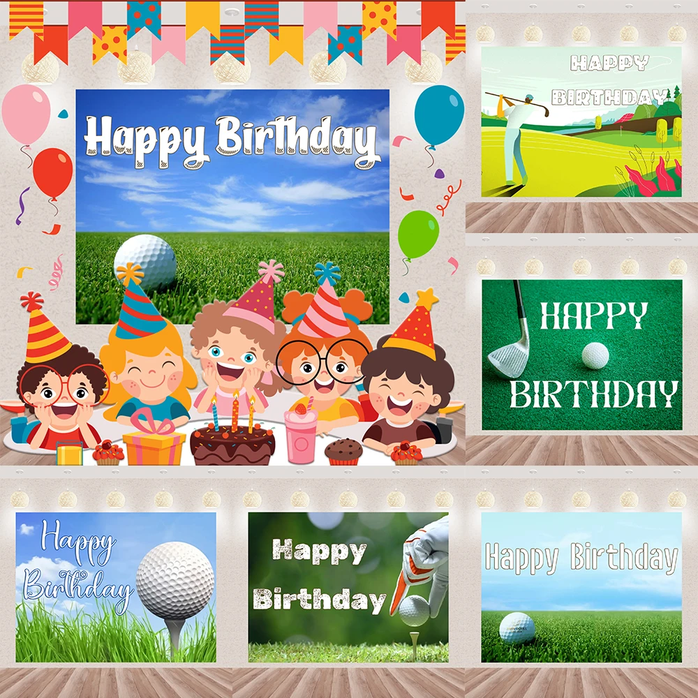 Cartoon Golf Club Sports Birthday Party Vinyl Background Baby Shower Decoration Photography Studio Prop Supplies Poster Boy Gift