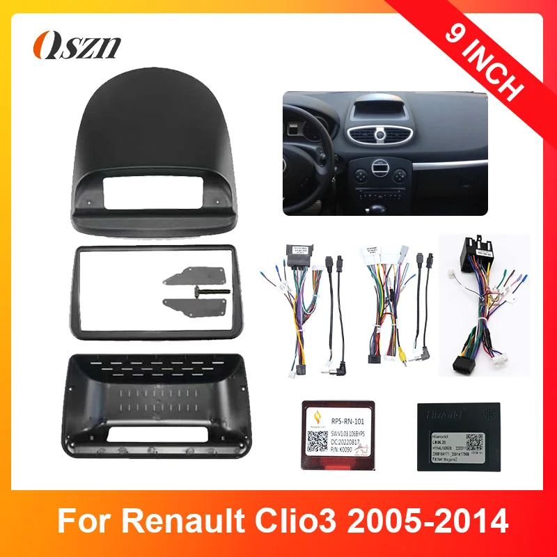 

Для RENAULT CLIO3 2005-2014 9-дюймовый автомобильный радиоприемник Android MP5 Плеер Корпус Панель Рамка 2 Din Головное устройство Fascia Стерео Крышка приборной панели