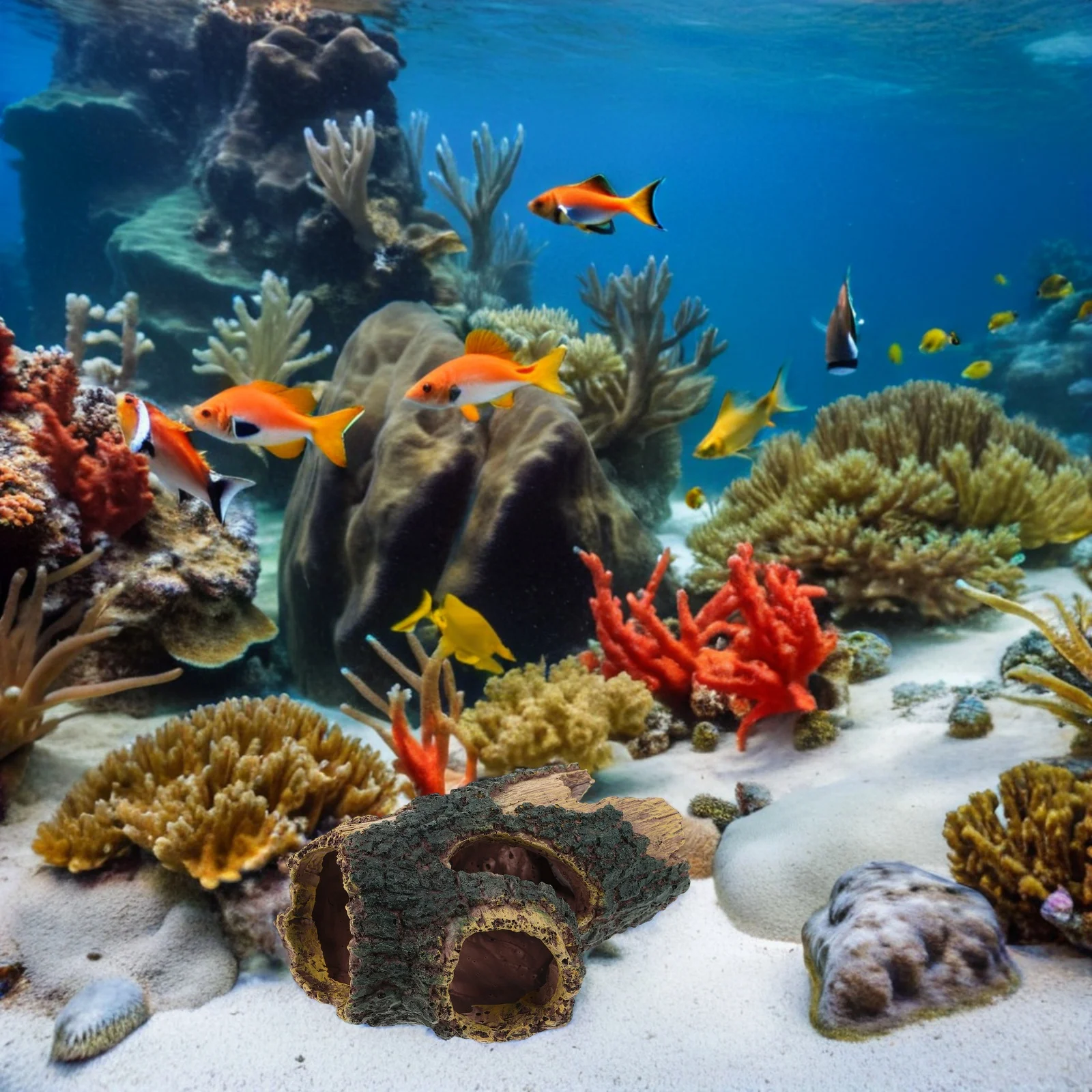 

Resin Hollow Tree Trunk Aquarium Decor Fish Tank Cave For Betta Shrimp Reptile Hideout Gecko Turtle Dragon Aquarium Landscape