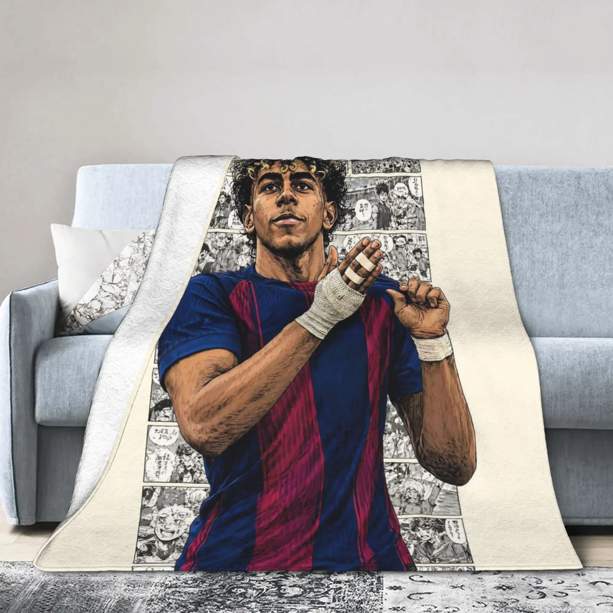 Football L-Lamine Yamal Spain Blankets Fleece Autumn/Winter  Breathable Warm Throw Blanket for Bedding Travel Rug Piece