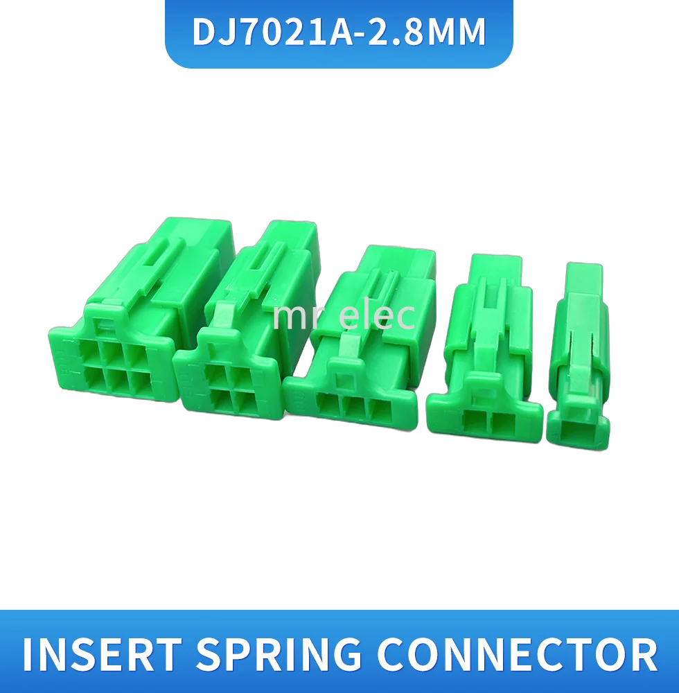 2.8mm 1/2/3/4/6 pin Automotive 2.8 Electrical wire Connector Male Female cable terminal plug Kits Motorcycle ebike 1set green
