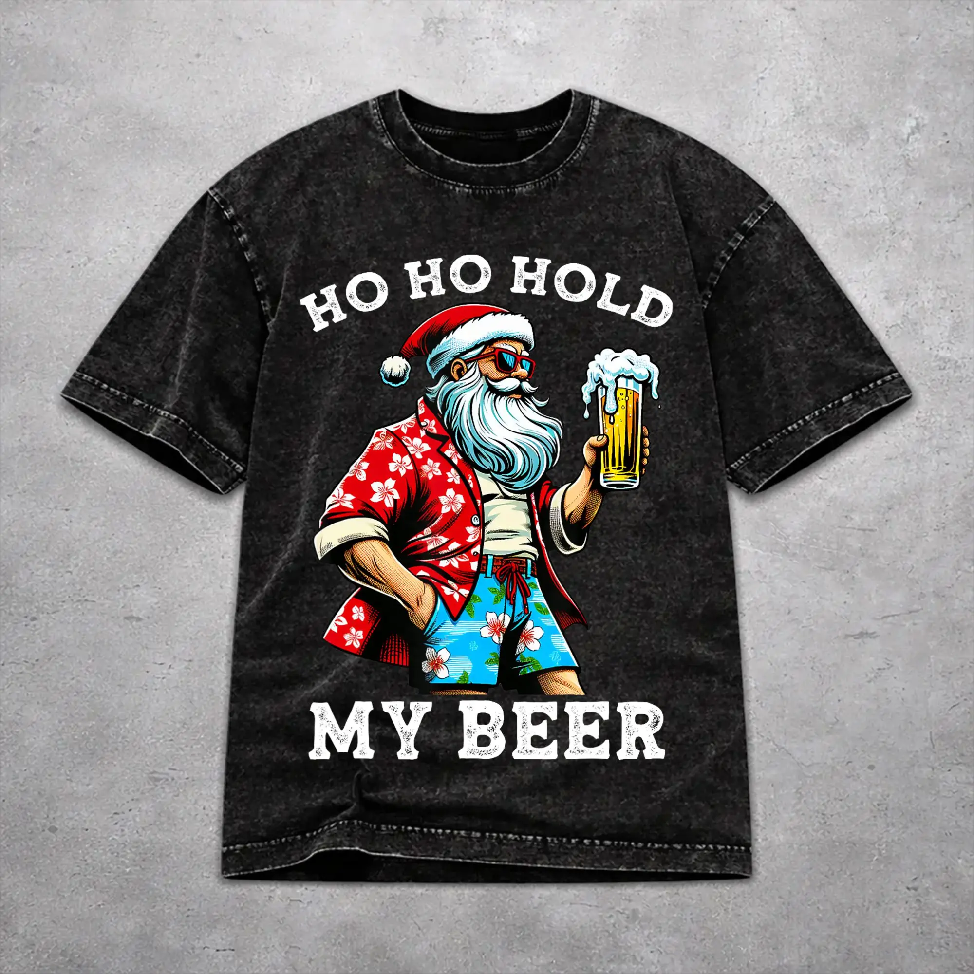 Christmas In July Vacation Washed T Shirt Novelty Harajuku for Men Women  Hiphop T-Shirts Cotton