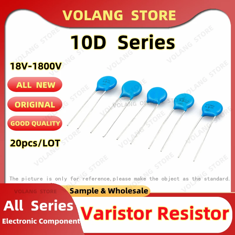 

20Pcs Varistor Resistors 10D681K 680Voltage 121K 180K 18V DIP 270K 27V 390K 391K 431K 471K 511K 560K 561K 680K 751K 821K 10D102K