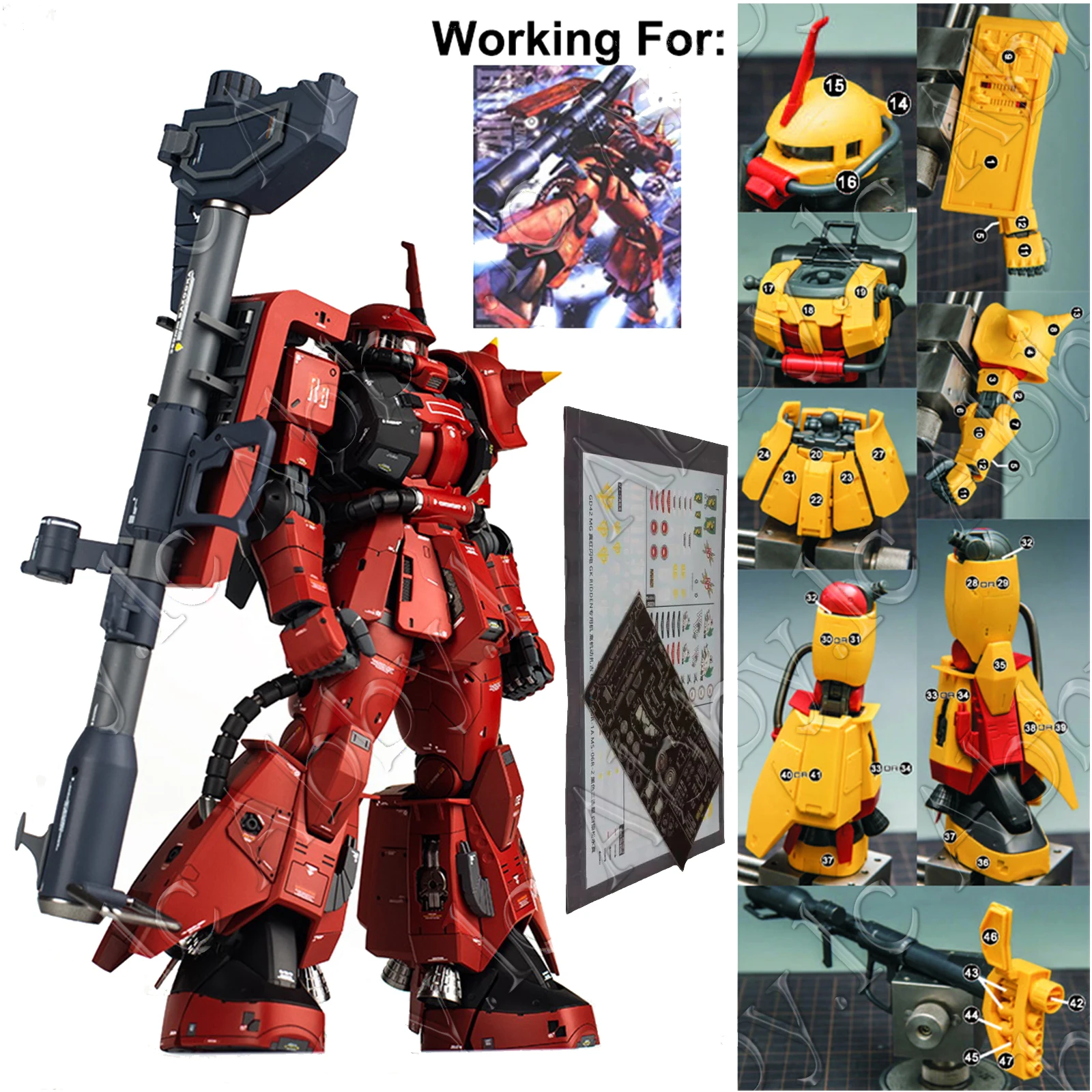For MG 1/100 MS-06R-2 Zaku II Johnny Ridden Custom Ver.2.0 UC