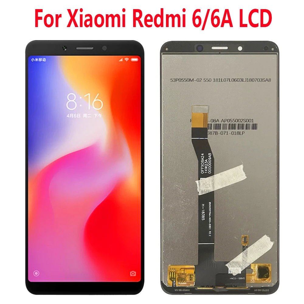 

5.45''Original For Xiaomi Redmi 6 LCD Display Screen Touch Panel Digitizer Replacement Parts For Xiaomi Redmi 6A With Frame