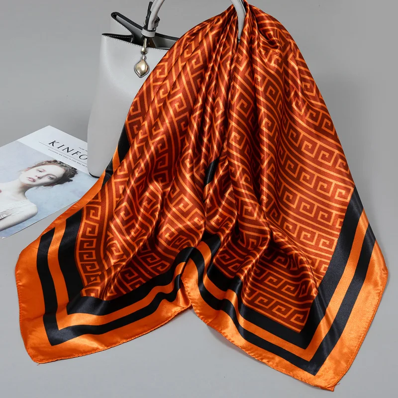

90 Large Square Silk Scarf for Women 2025 New Spring and Summer High-End Korean Style Versatile Thin Scarf Shawl