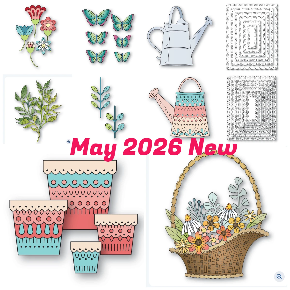 

Leafy Stems Scatter Flowers Balloons Metal Cutting Dies Diy Scrapbook Paper Diary Decoration Card Handmade Embossing New 2026