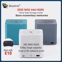 Beelink NEW 2025 ME Mini Intel N200 NAS Mini PC 6-Bay 12GB LPDDR5 64G eMMC SSD WiFi6 4K Dual 2.5G Lan 4800MHz Computer Gaming pc