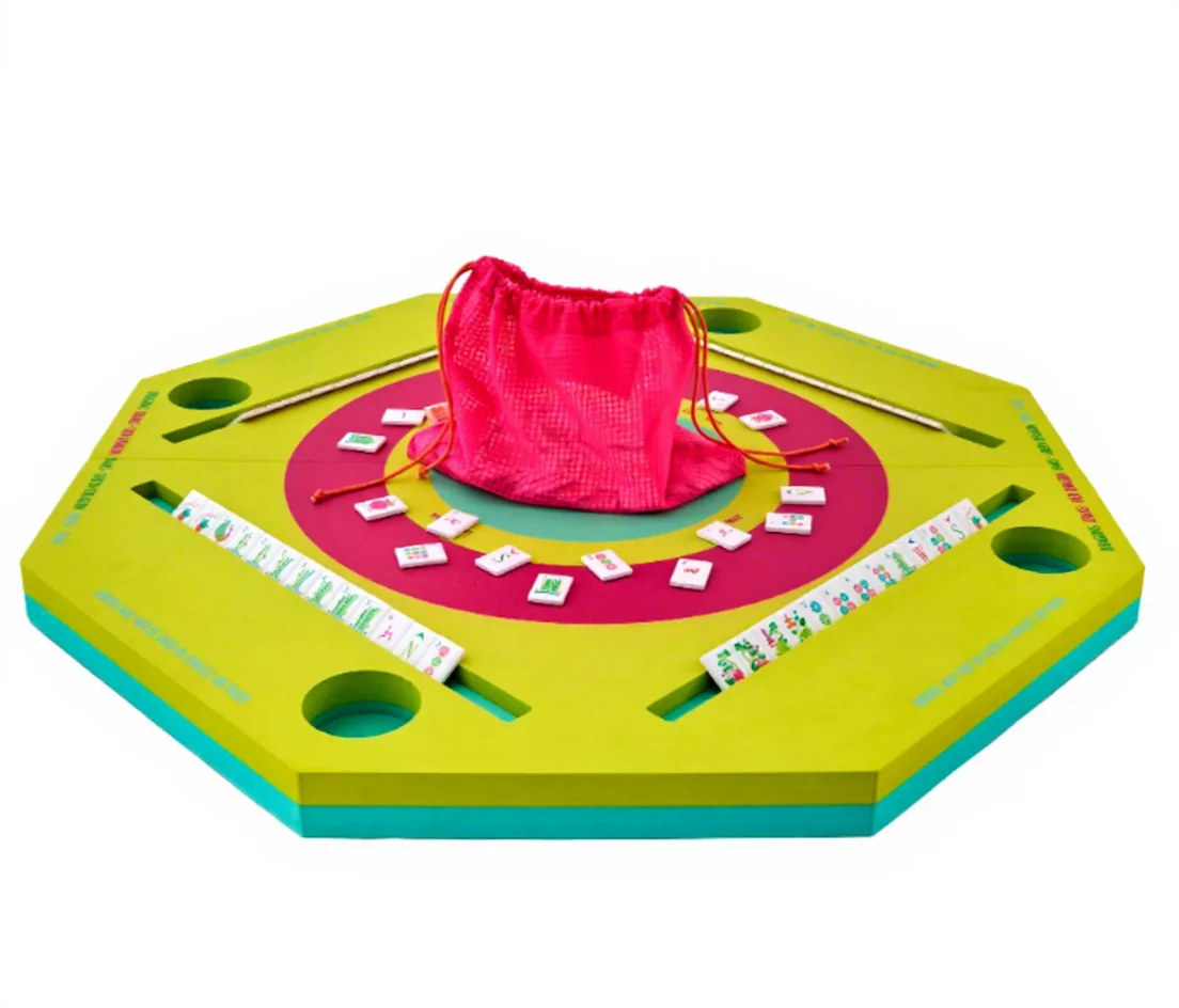 Mahjong Foldable Floating Mahjong Mat Mahjong Table American Style Eva Material Pool Entertainment with Bag Customization