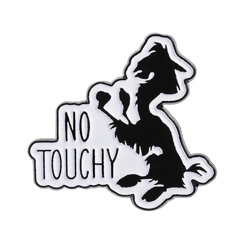 

Cartoon Llama No Touchy Enamel Pins Funny Cute Animal Quotes Brooches Clothes Lapel Badges Decorate Jewelry Gift for Friends