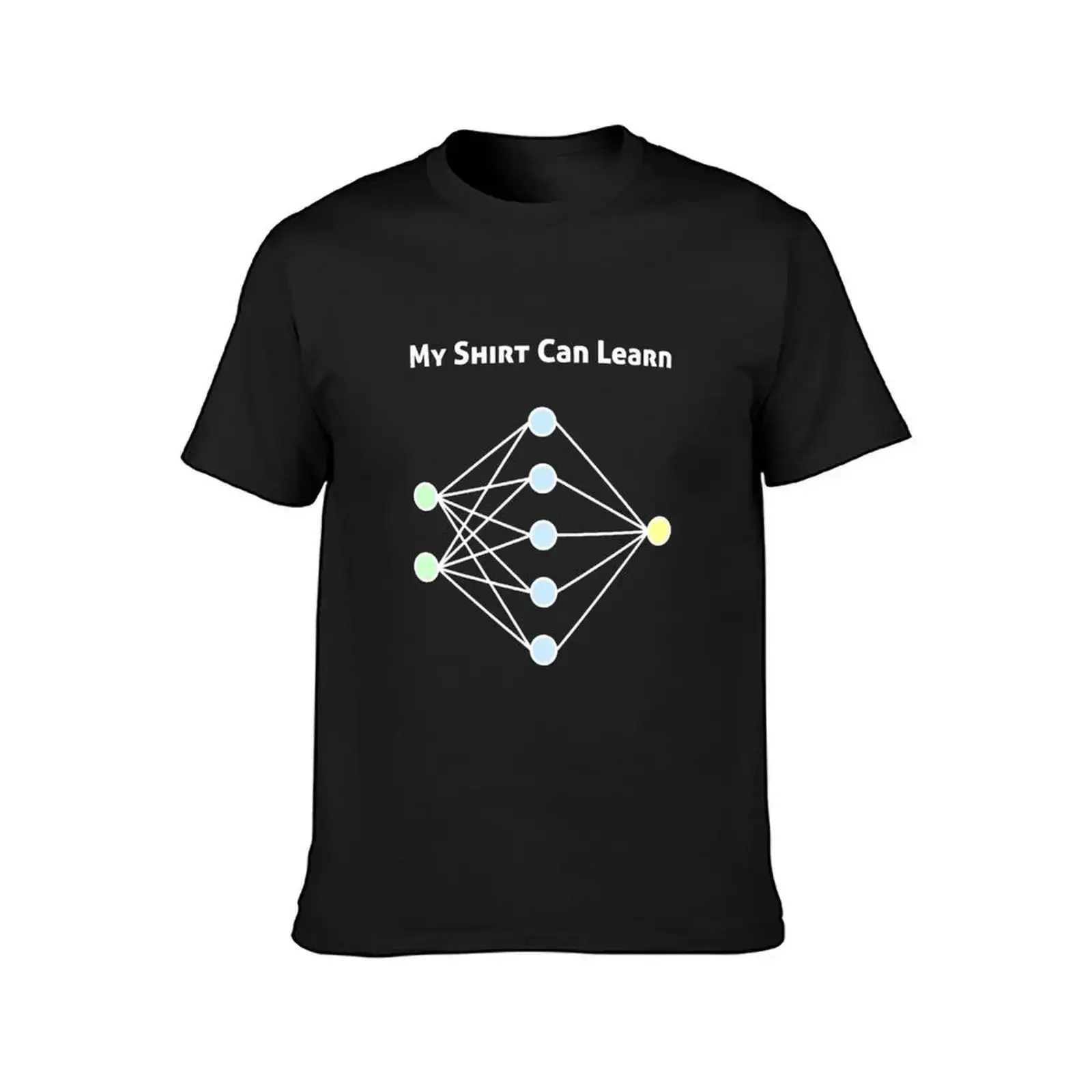 Neural network machine learning T-shirt, hippie style men's clothing, animal print, computer gamer clothing, casual street wear