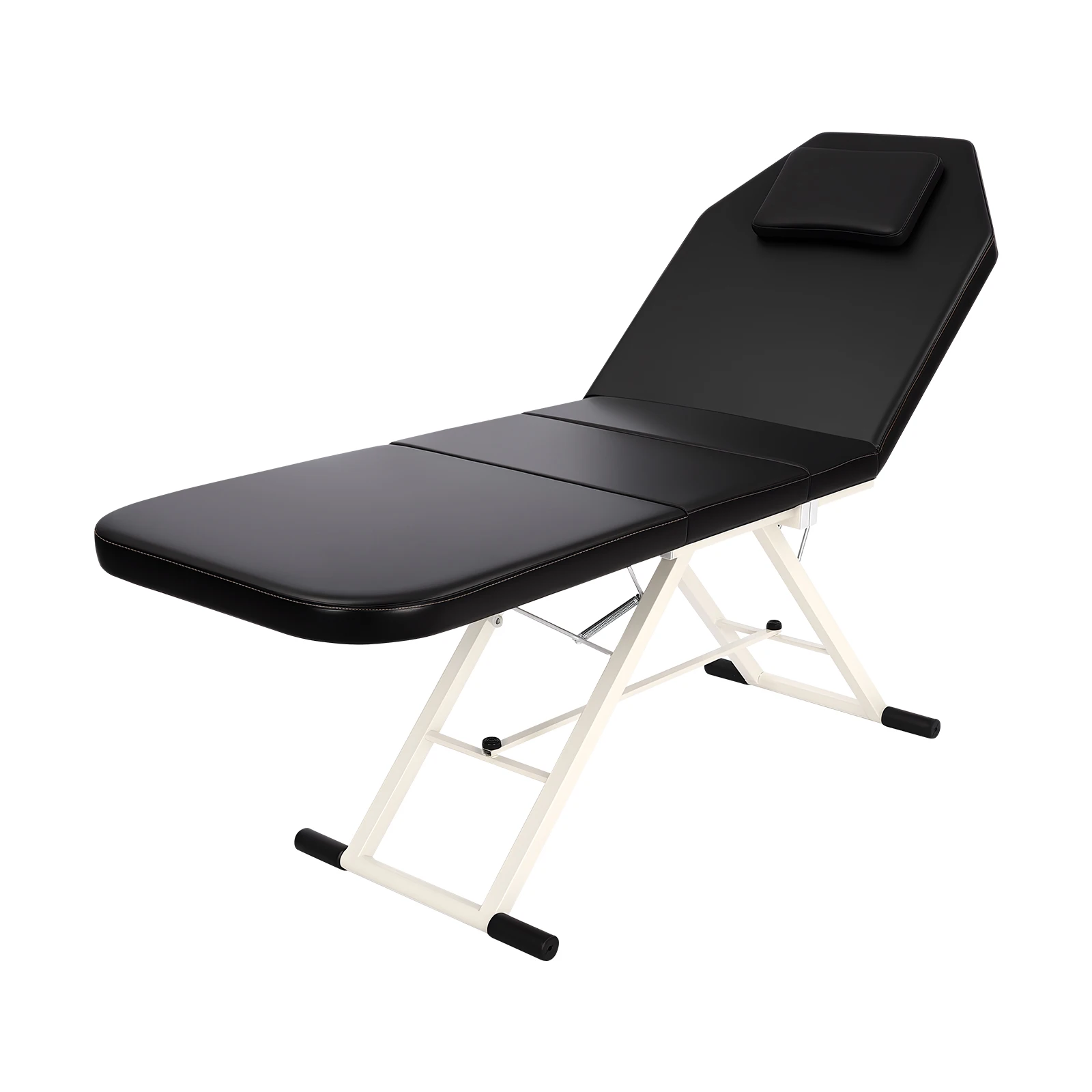 Tragbarer Klappbarer Spa-Stuhl Schwarz 3-Fach Faltbare Massageliege Belastbarkeit 200-250kg PU Für Krankenhäuser, Schönheitssalons, Spa – Detail 8