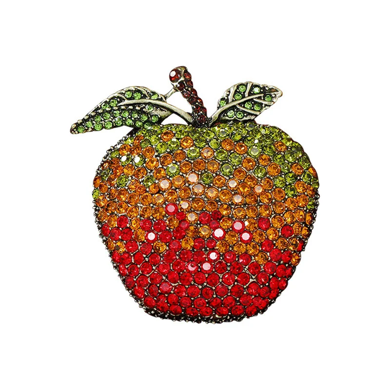 1Pc Cute Apple Brooch for Men Women Exquisite Apple Fruit Pins Trendy Accessories Party Summer Holiday Gift 2025