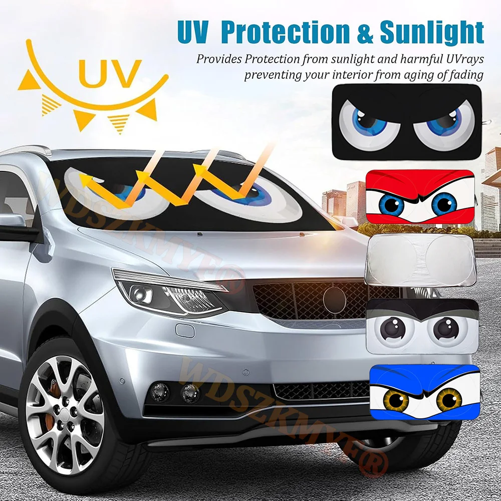 4 color Cartoon Devil Eyes Car SunShade Windscreen Front Window Visor 70x150cm Sun Visor Solar Novelty Car