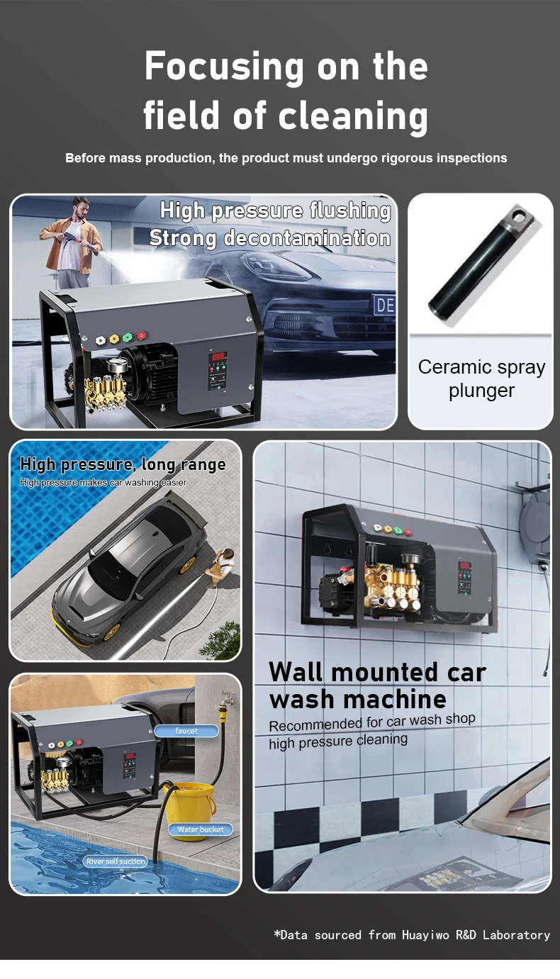 

Электрическая мойка высокого давления 4000 Вт, 3200PSI, 220 бар, автоматическая машина для мойки автомобилей, стальной настенный очиститель для поверхностей автомобиля