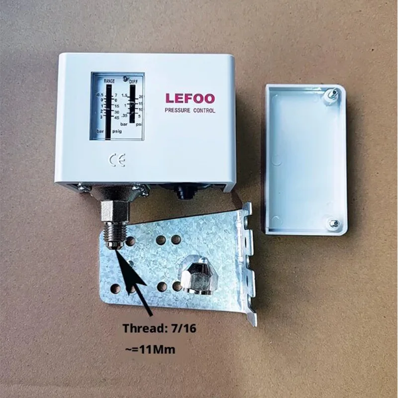 Oryginalny LEFOO LF55 2-42bar Automatyczny Wyłącznik Ciśnieniowy Sterownik Mechaniczny Pneumatyczny Przełącznik do Pompy Chłodniczej — zdjęcie produktu 3