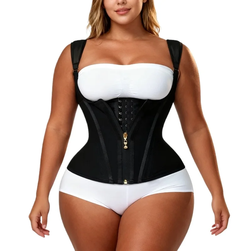 여성용 허리 트레이너 코르셋 쉐이프웨어 복부 조절 파자 바디 쉐이퍼 조절 가능한 스트랩 운동 스포츠 거들