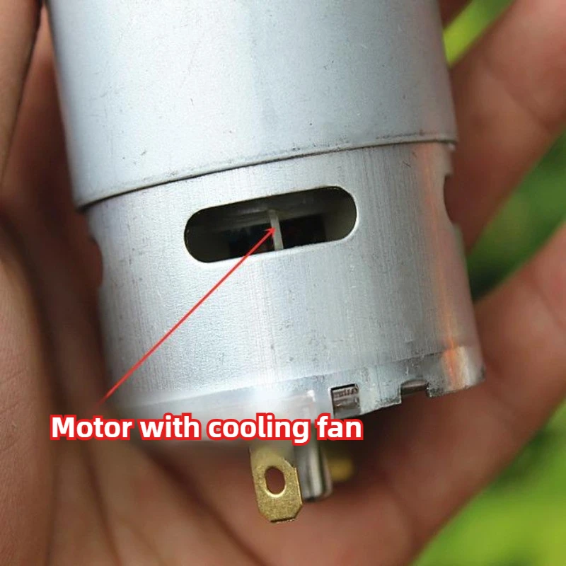 محرك RS-775 مع مروحة تبريد مدمجة، محرك تيار مستمر عالي السرعة 18 فولت، عمود D للأدوات الكهربائية ونماذج DIY