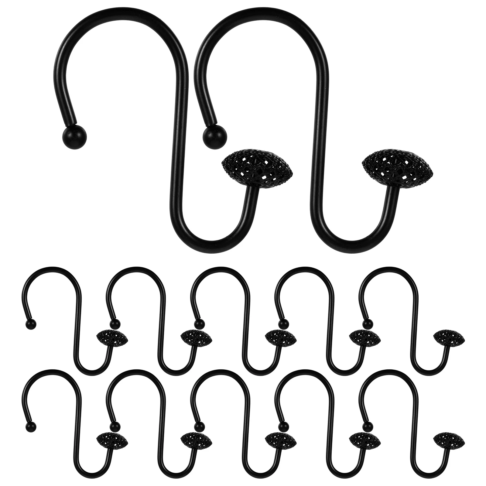 

12Pcs Shower Curtain Hooks Sturdy Iron Bathroom Decorative Curtain Hangers Easy Slide Smooth Moving Shower Hooks