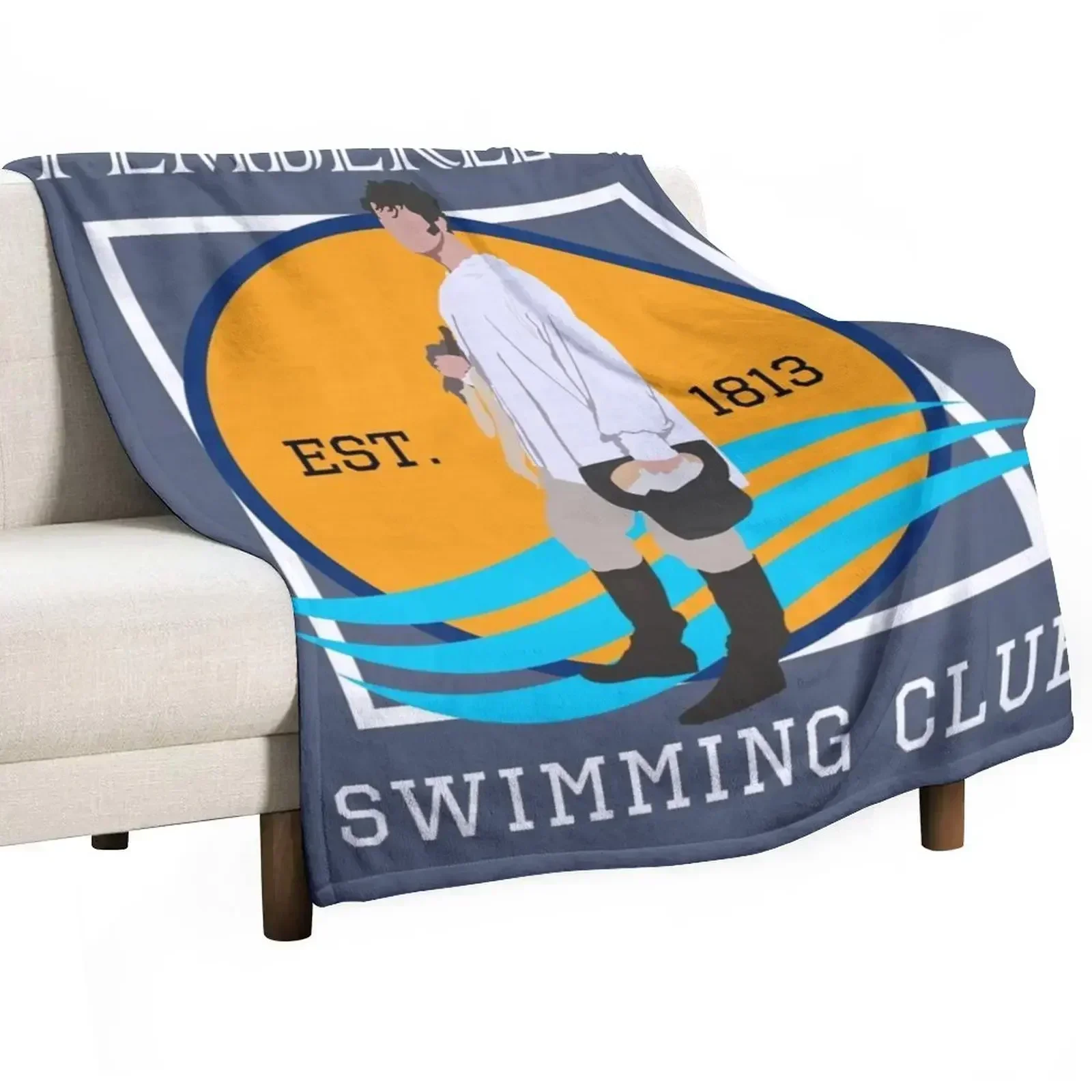 Pemberley Swimming Club Est. 1813 - Pride and Prejudice WHITE Throw Blanket Furrys Polar bed plaid Blankets