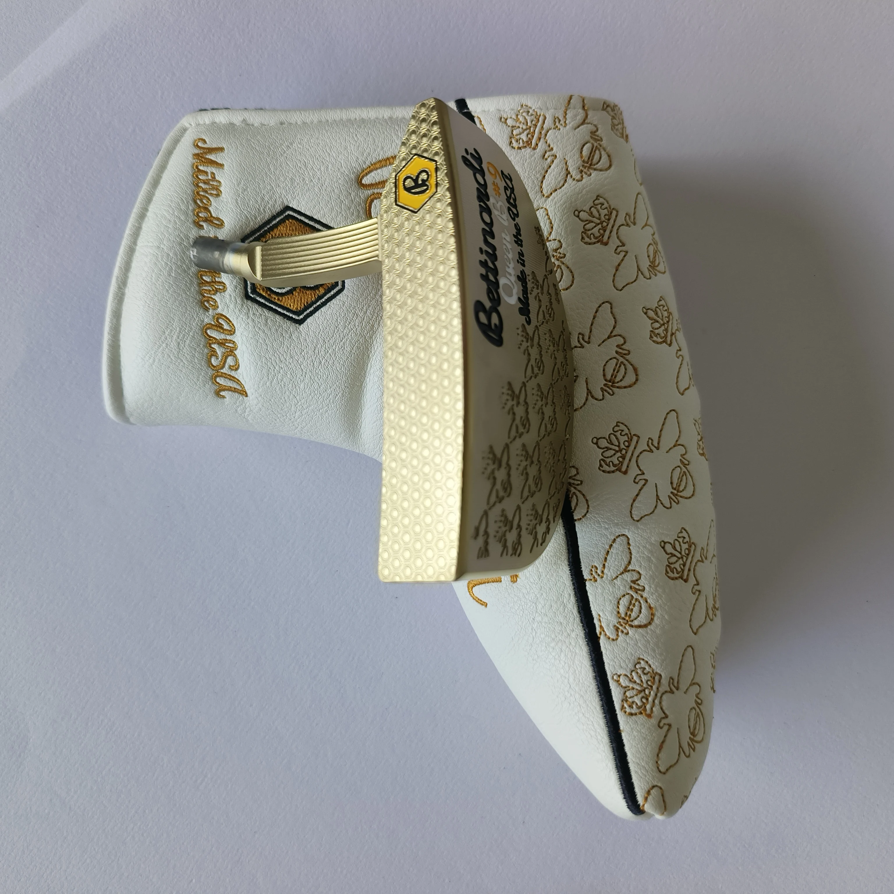 JUNYUE golf putter stick case white and gold colors