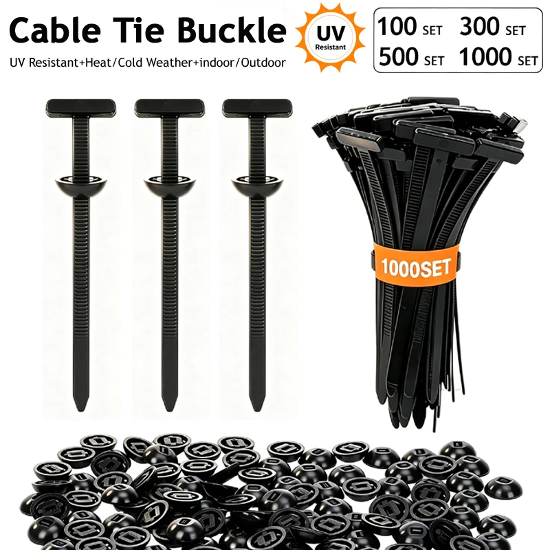 50-1000set Self-Locking Zip Ties Nylon Car Fender Engine Cover Bumper Cable Tie Holder for Car Door Panel Cable Tie Fasteners